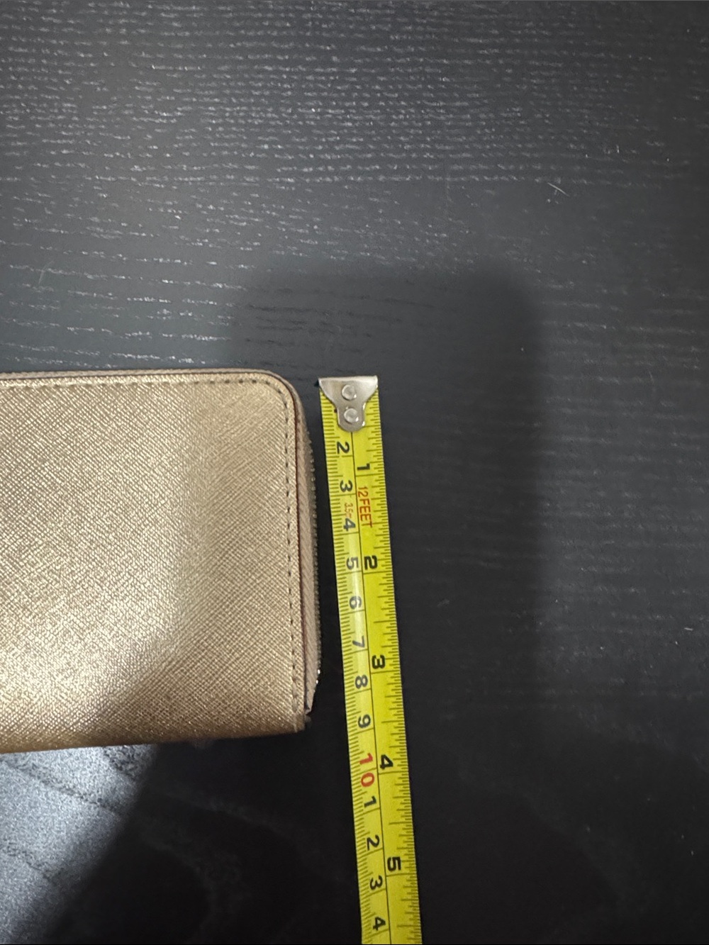 Michael Kors Metallic Gold Saffiano Zip Wallet - Picture 4 of 6